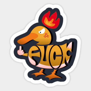 Angry Duck F*ck Sticker